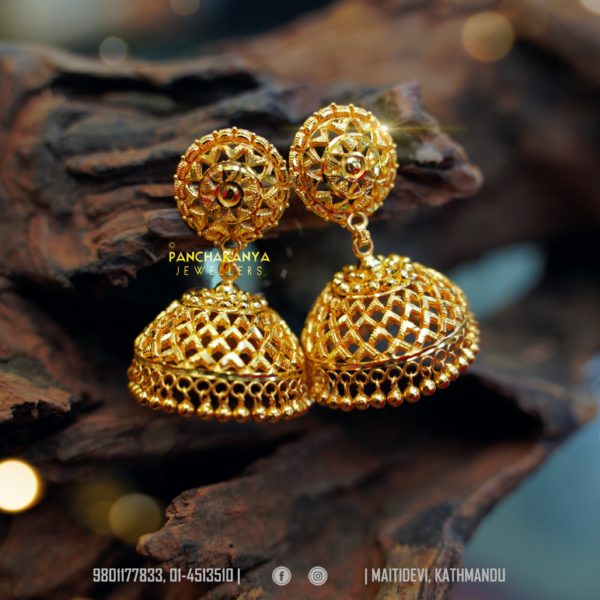 Traditional Golden Earring – Accessories Nepal